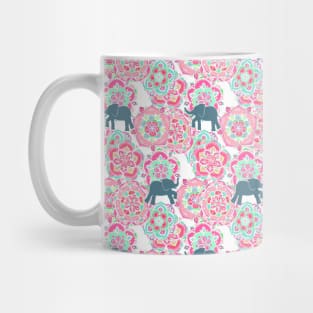 Tiny Elephants in Fields of Flowers Mug